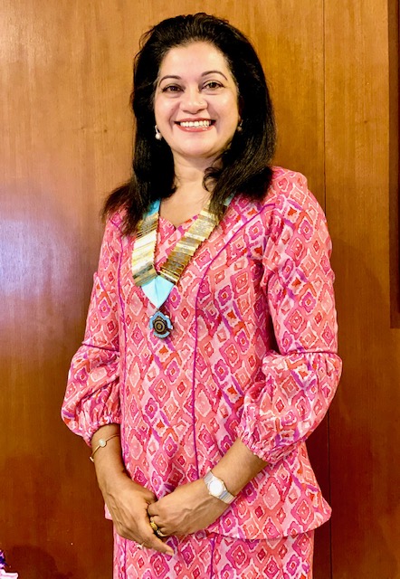 Mrs Shanti Menon, District Chairman 2020-2021. April 2021 Message.