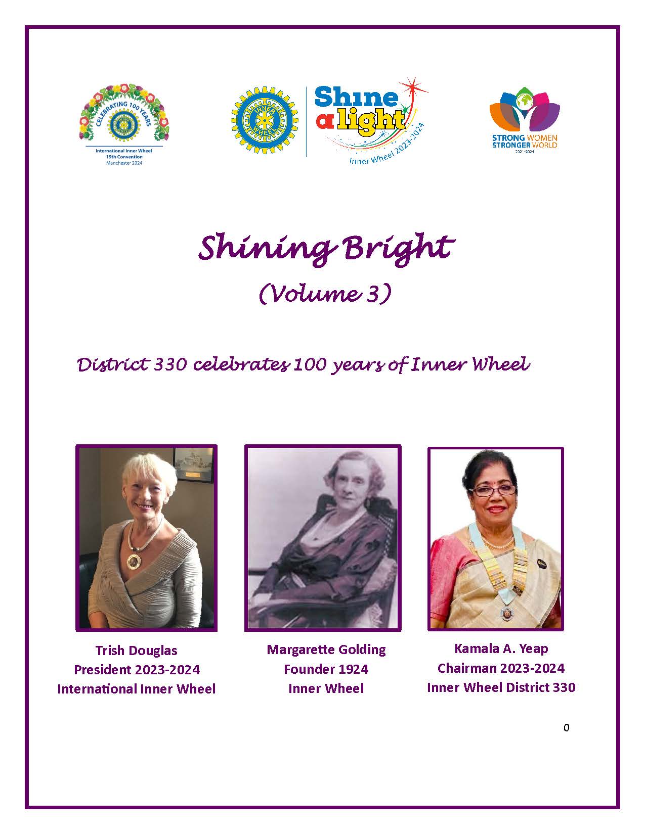 Shining Bright. District 330 Newsletter 2023-2024. Volume 3.